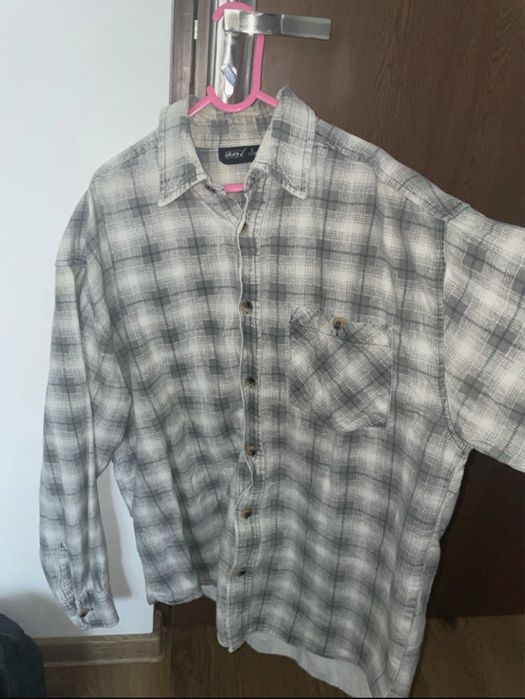 Camasa barbateasca vintage gri in carouri