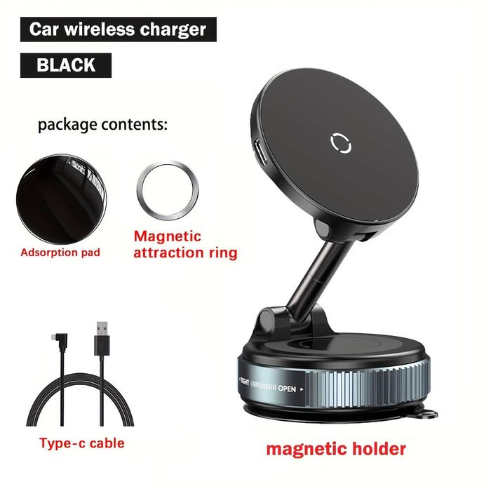 Стойка за телефон с безжично зарядно – MagSafe, 360°