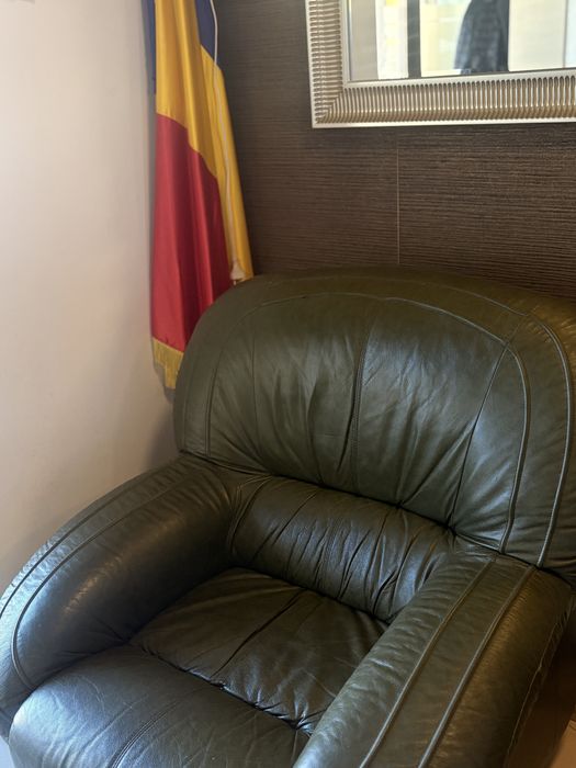 Set canapele frantuzesti, piele naturala