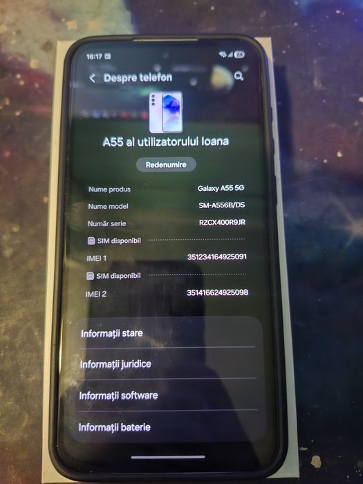 Samsung A55 5G  doua bucăți +card