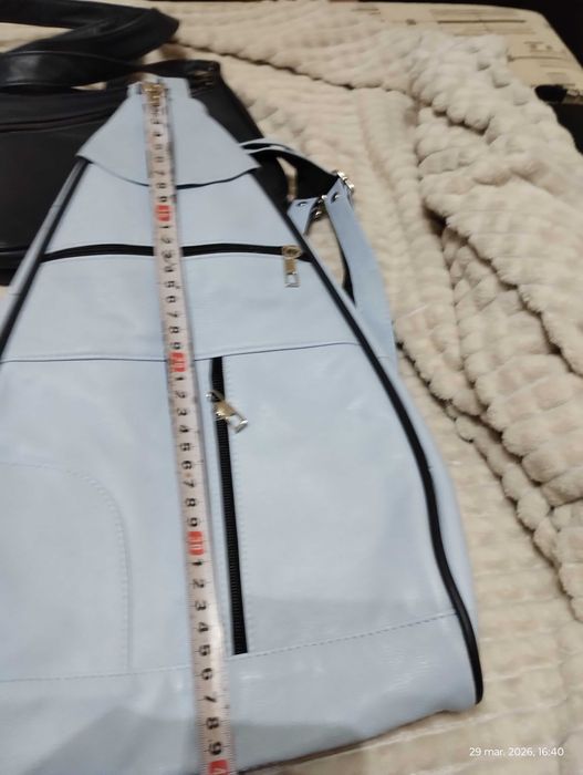 Rucsac din piele naturală  , bleu, nou
