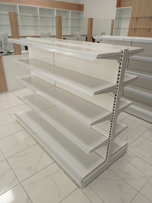 Островен /двустранен/ стелаж за магазини, аптеки