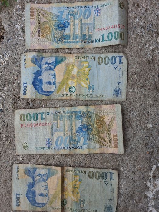 Bancnota 1000 de lei anul 1998 seria 014B MIHAI EMINESCU