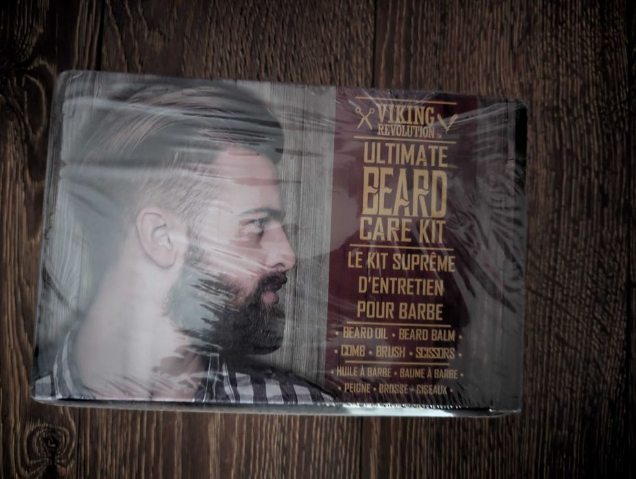 Viking set cadou ingrijire barba pt barbati + PERIE DIN PAR DE MISTRET
