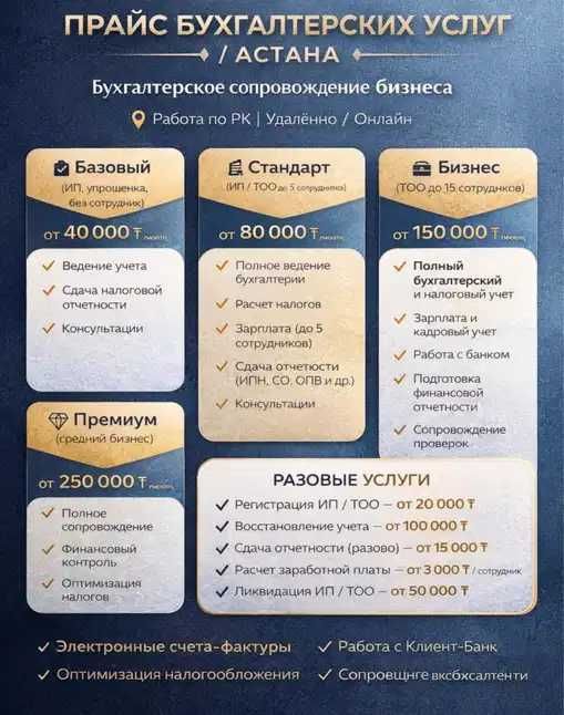 Бухгалтерские и налоговые услуги.