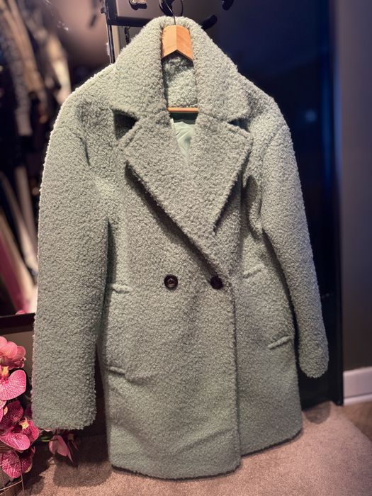 Palton teddy turquoise S/M