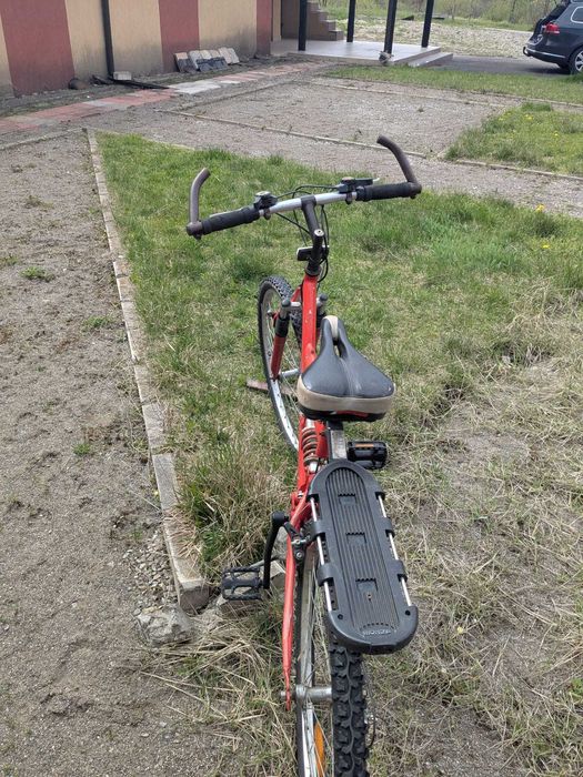 Bicicleta rosie coca-cola, roti 26, suspensie fata-spate, shimano