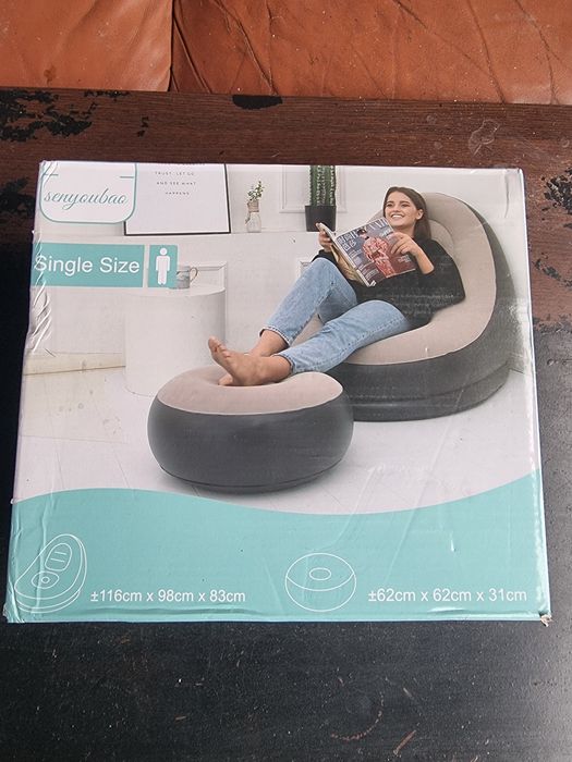 Fotoliu gonflabil cu taburet