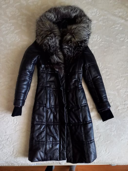 Кожаная зимняя куртка