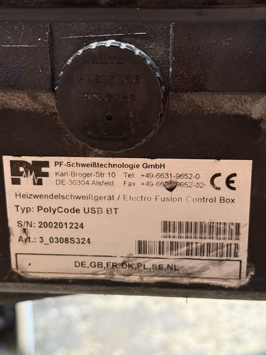 Aparat de sudura prin electrofuziune Plasson 180 mm cu protocol si bt