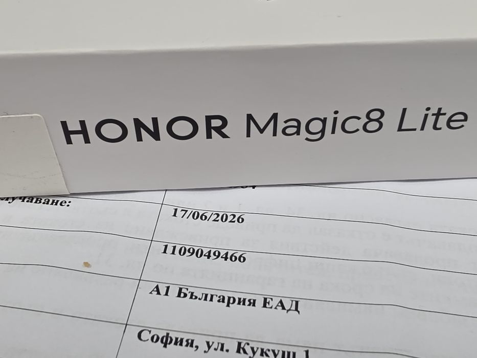 ***ЗАПЕЧАТАН 512GB Honor Magic 8 Lite A1 Гаранция 2028г. Black | Черен