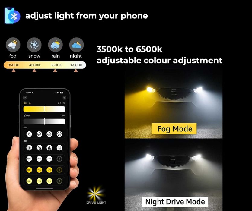 Smart LED крушки H7 70W Dual Color Bluetooth CANBUS