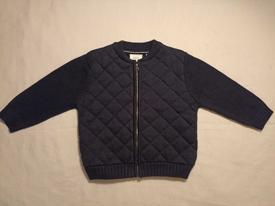 Бебешки комплект дънки, риза и жилетка. Zara и Mayoral, от 12 мес.