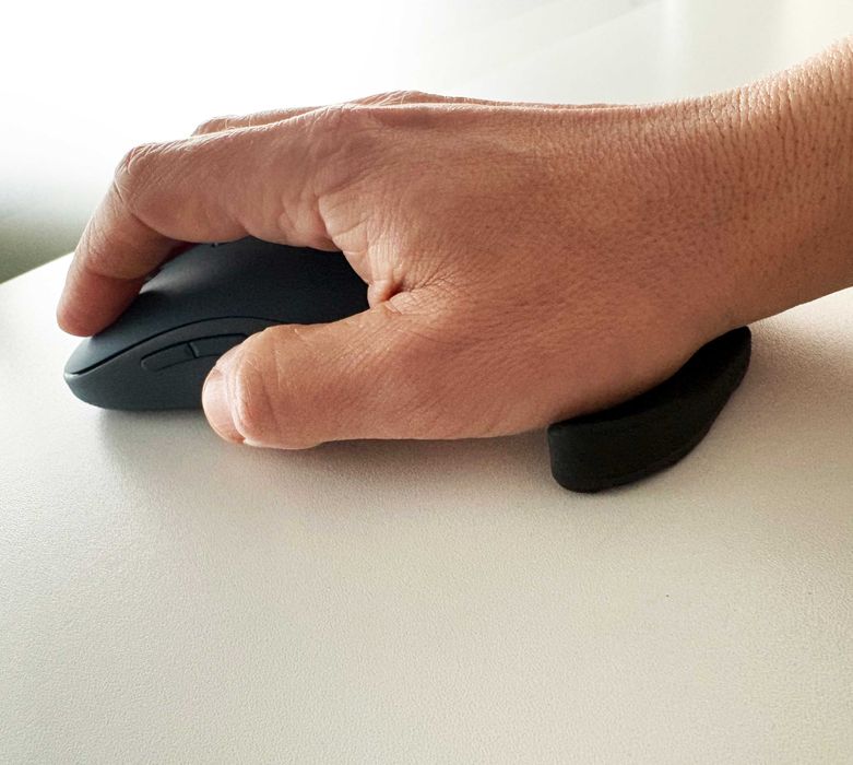 Suport ergonomic de încheietură mâna dreaptă mouse, Deltahub, L, Negru