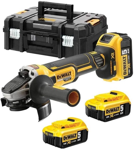 Аккумуляторная бесщеточная угловая шлифмашина болгарка DeWalt DCG405P3