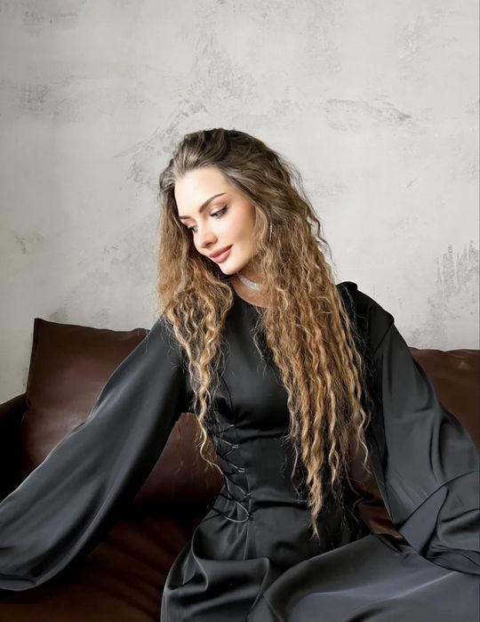 вечернее черное платье в пол