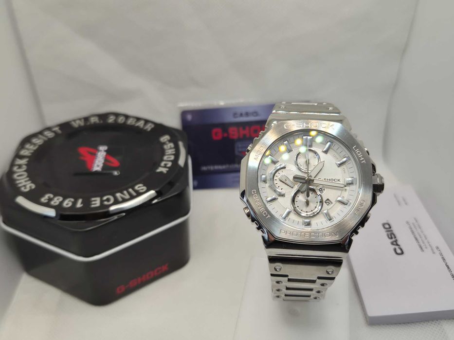 Ceas Barbatesc Casio g shock GMC B2100 Silver White,Nou,Garantie 2 ani