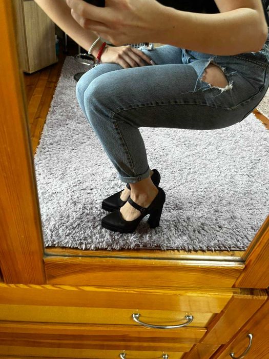 Черни обувки от плат 40 номер