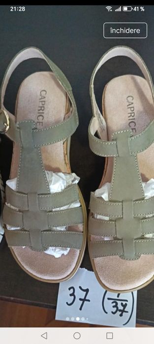 Sandale de piele CAPRICE, nr. 37,NOI
