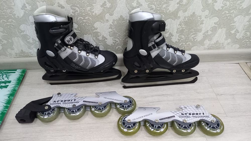 Продам коньки+ролик 2в1