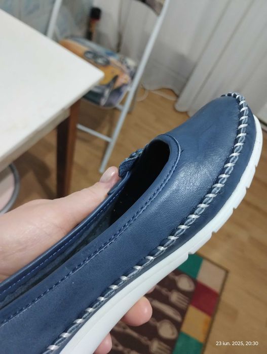 Balerini bleumarin , noi ,din piele naturală