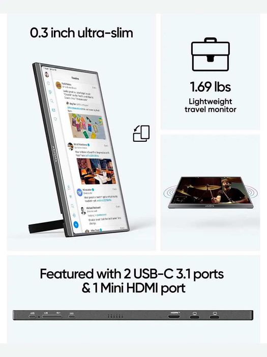 Arzopa A1M 17.3 60hz FullHD от официального дилера Портативный монитор