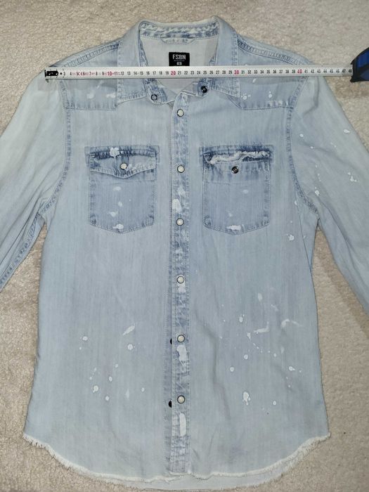 Camasa jeans barbateasca/ unisex, mar S, model Slimfit, marca Fishbone