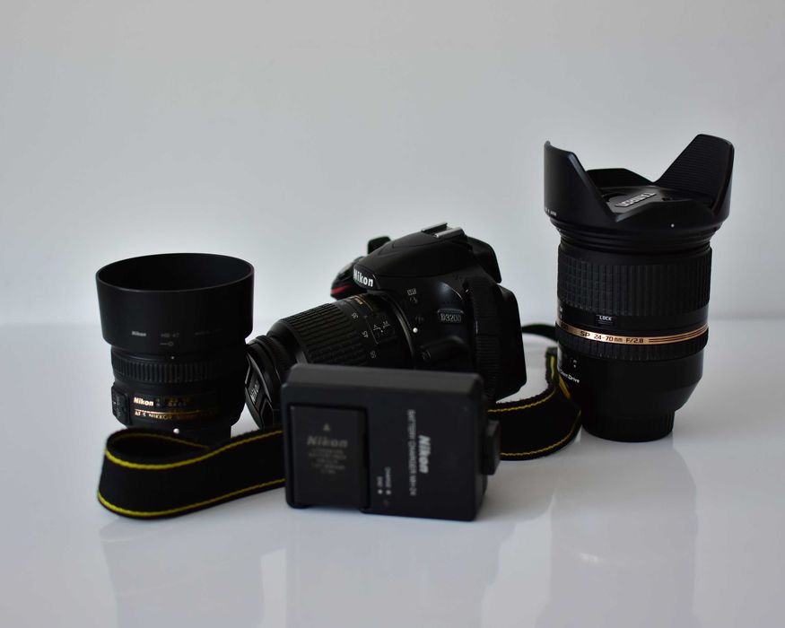 Nikon d3200 si 3 obiective, 18-55, 50mm si Tamron 24-70
