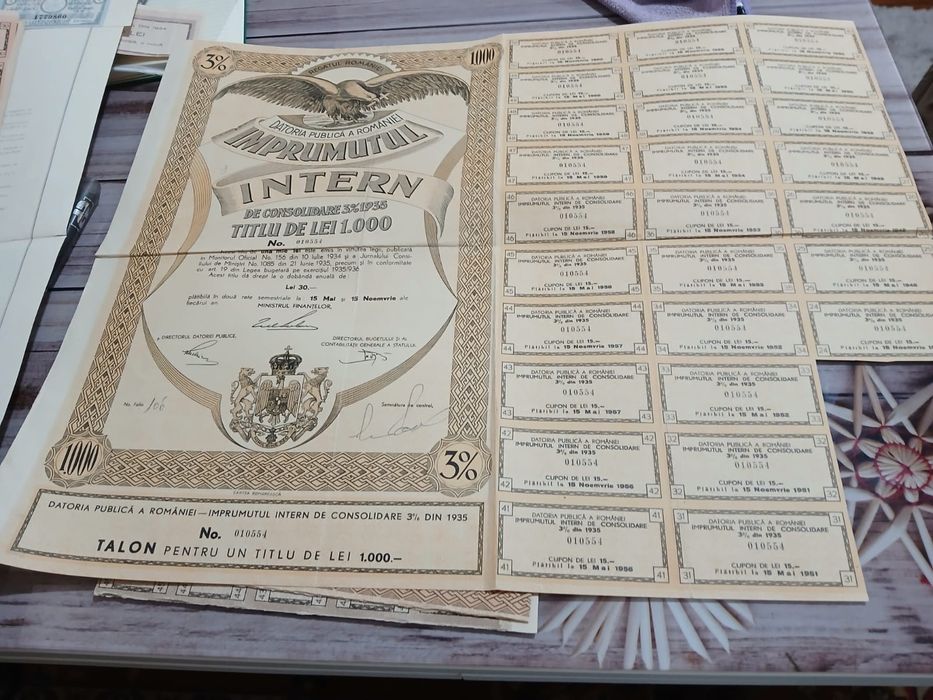 Acctiuni vechi de  vinzare perioada anilor 1940