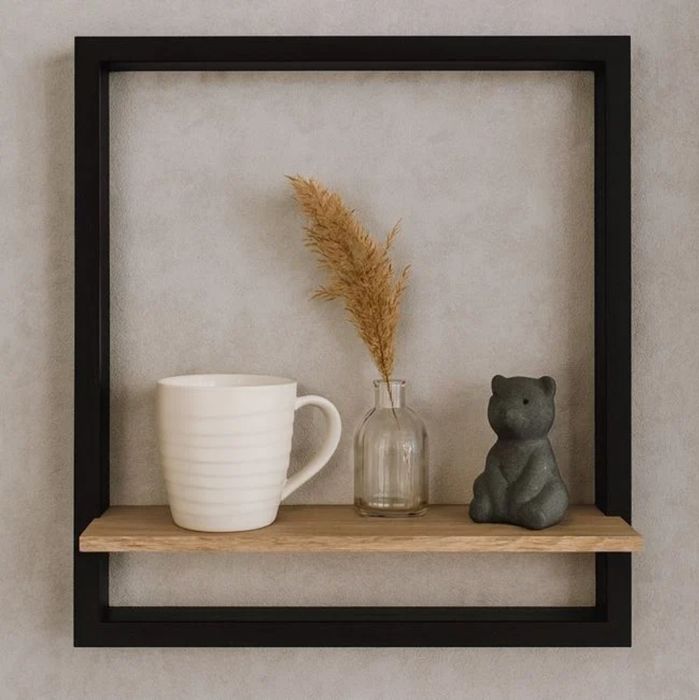 Raft din Lemn cu Cadru Metalic 40x10x40cm