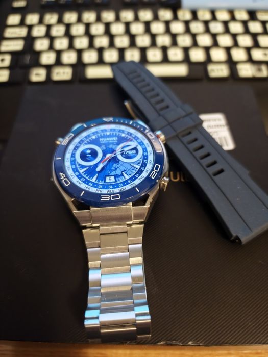 Huawei Watch Ultimate Blue Titanium, impecabil, fullbox!