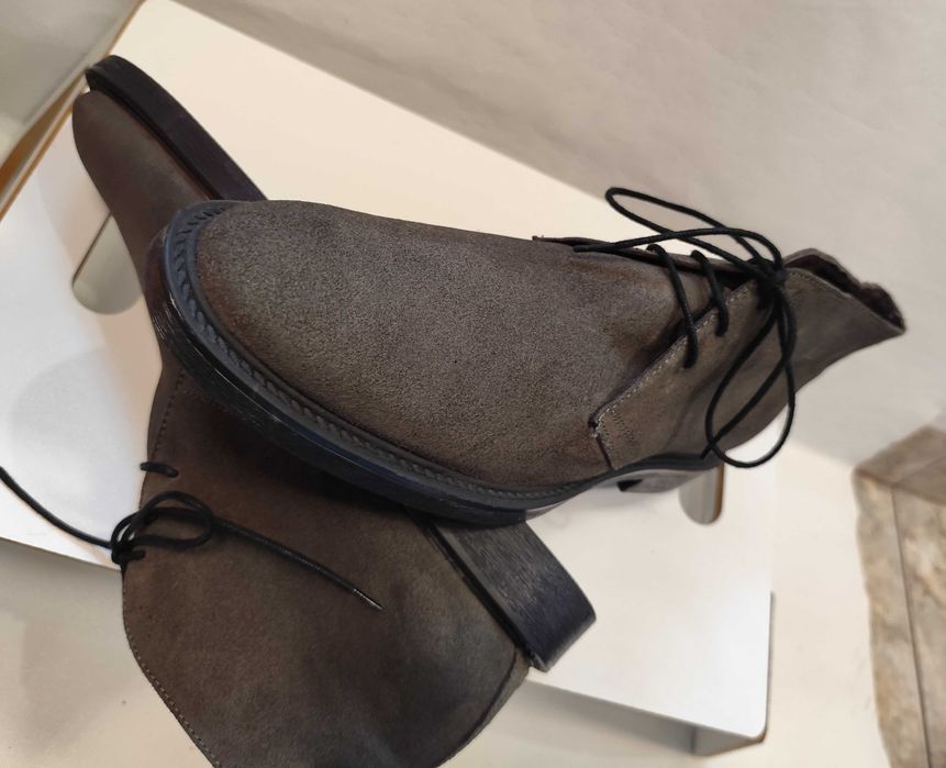 Ghete lace up chukka 45 Old Signature NOI piele naturala suede vernil