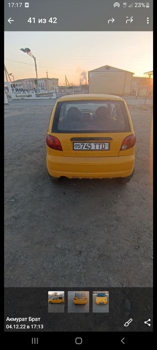 Матиз 3 прошни 2005 жил сатилади