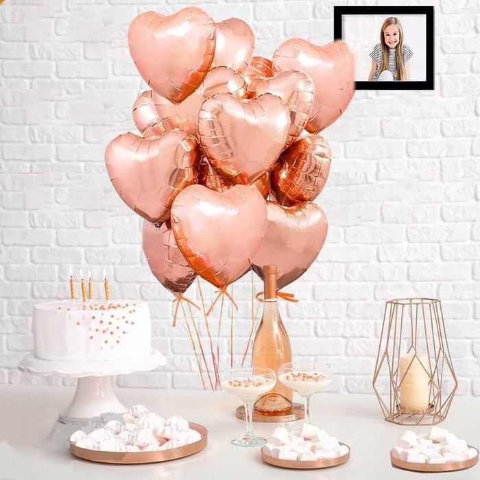 Baloane decorative folie, inimioara, 45cm, pachet de 25, rosu sau roz