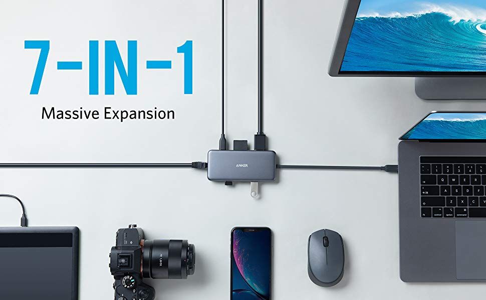 Anker PowerExpand+ 7-in-1 USB-C PD Ethernet Hub,хъб-адаптор