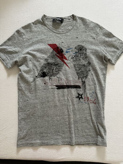 Tricou dsquared2 gri imprimeu marimea M
