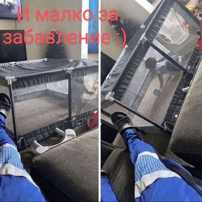 Голяма детска кошара за игра с футболен и баскетболен кош, преграда