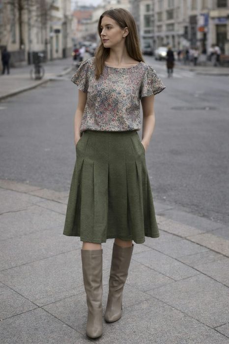 Летняя двойка: блузка  с юбкой