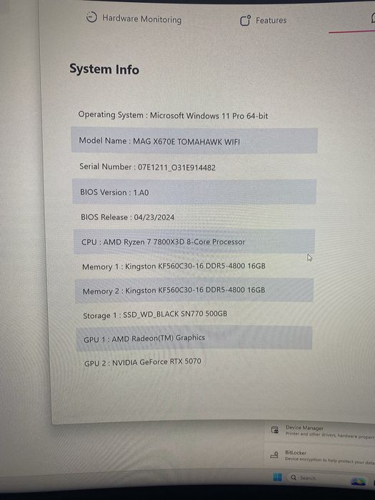 System gaming complet high-end ryzen 7 7800x3d rtx 5070 12gb 32gb ram 6000mhz / monitor 32 inchi 2k 165hz etc. !URGENT!