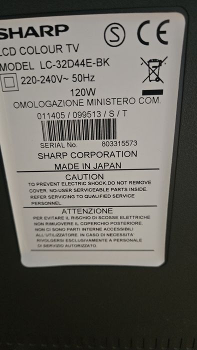 TV Sharp 81 cm  LC-32D44E-BK cu suport fix de perete