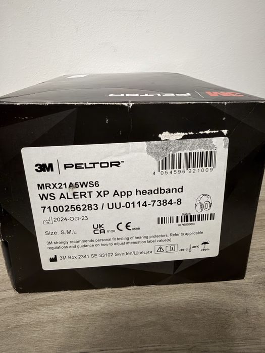 Căști 3M Peltor MRX21A5WS6 WS Alert XP, 30 dB, Bluetooth, aplicație mobilă, bandă de susținere.sigilat