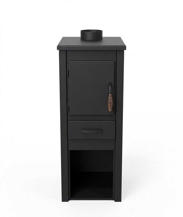 Semineu Incalzit Lemne Carbune Samotat Bucatarie Baie Camera Spatiu Depozit Garaj Cabana 33x32x82cm Evacuare 120 mm 3.9 kW + LIVRARE GRATUITA SB