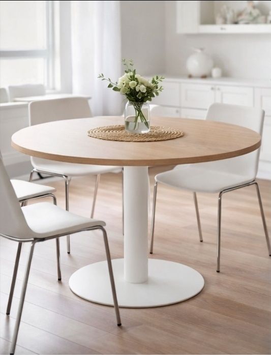 Masa rotunda 110 cm cu picior metalic