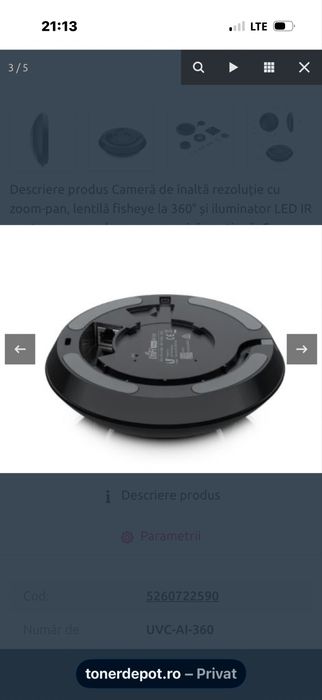 Camera Ubiquiti Networks UVC-AI-360 Indoor/Outdoor Surveillance Camera