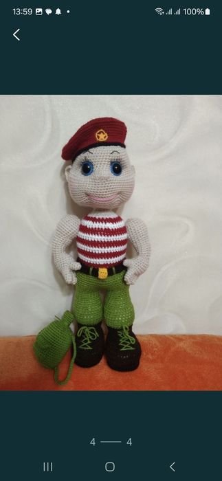 Солдатик. Вязаные игрушки.