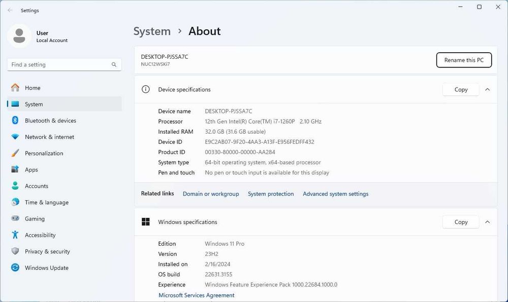 Intel NUC i7, 32Gram, 1Tssd, win11