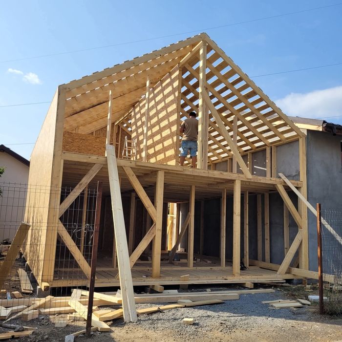Vand casa modulara  cabana tip A frame din lemn uscat și tratat