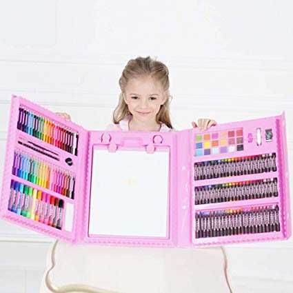 Най-големия детски комплект за рисуване - 208 части СИН или РОЗОВ