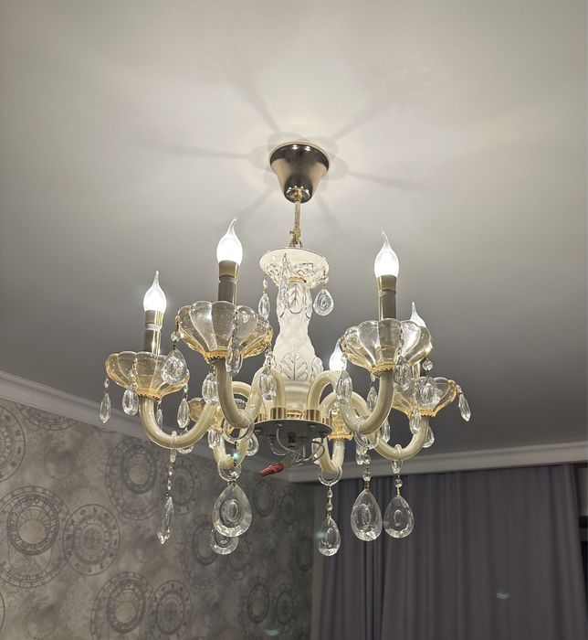 Люстра керамика+хрусталь