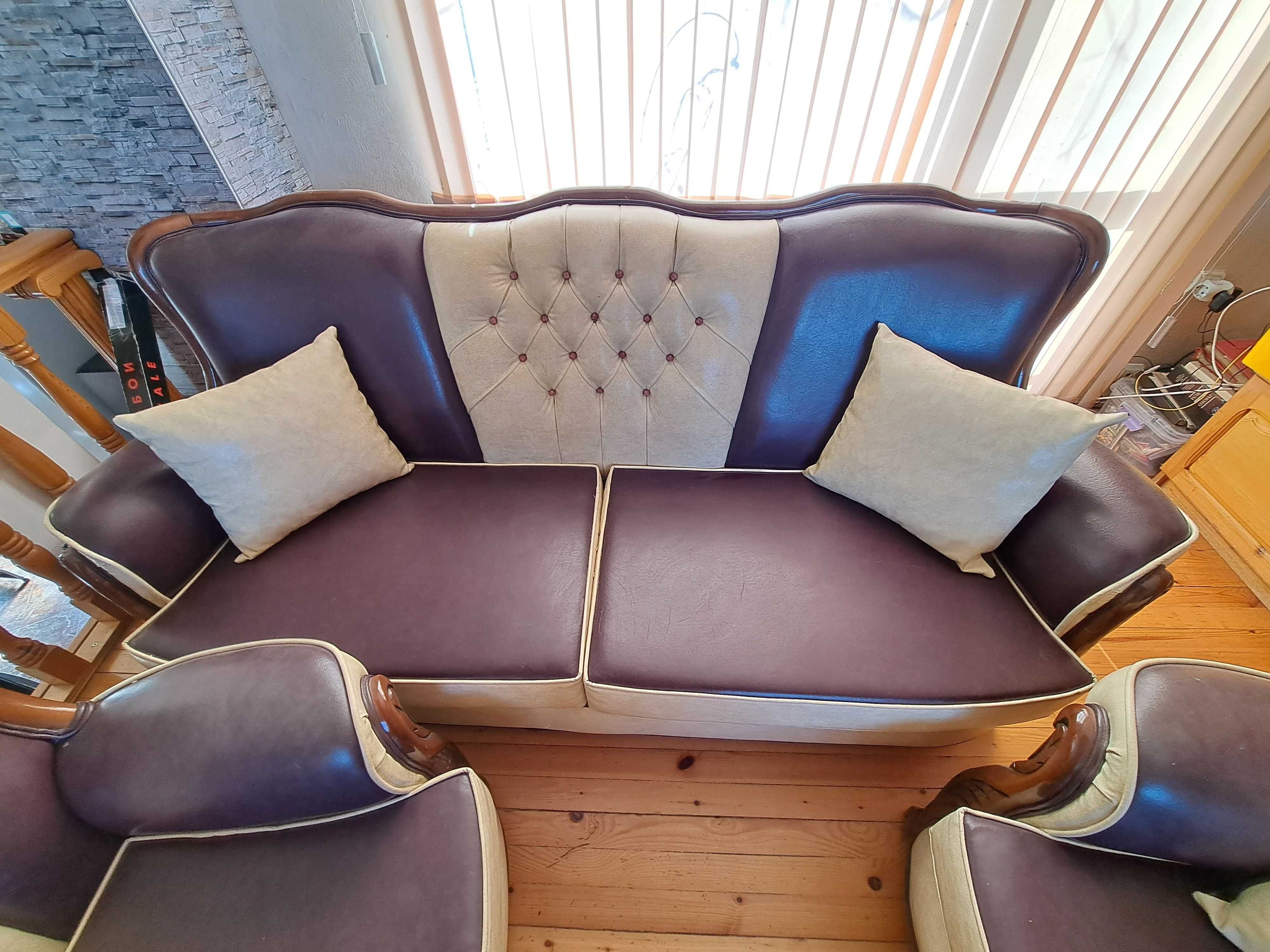 Комплект 2 дивана и 2 кресла - кожени гр. Пазарджик Запад • OLX.bg